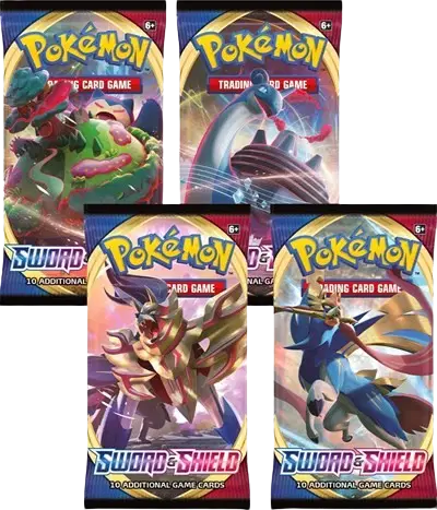 Sword and Shield Base Set Booster Pack Art Bundle [Set of 4]
